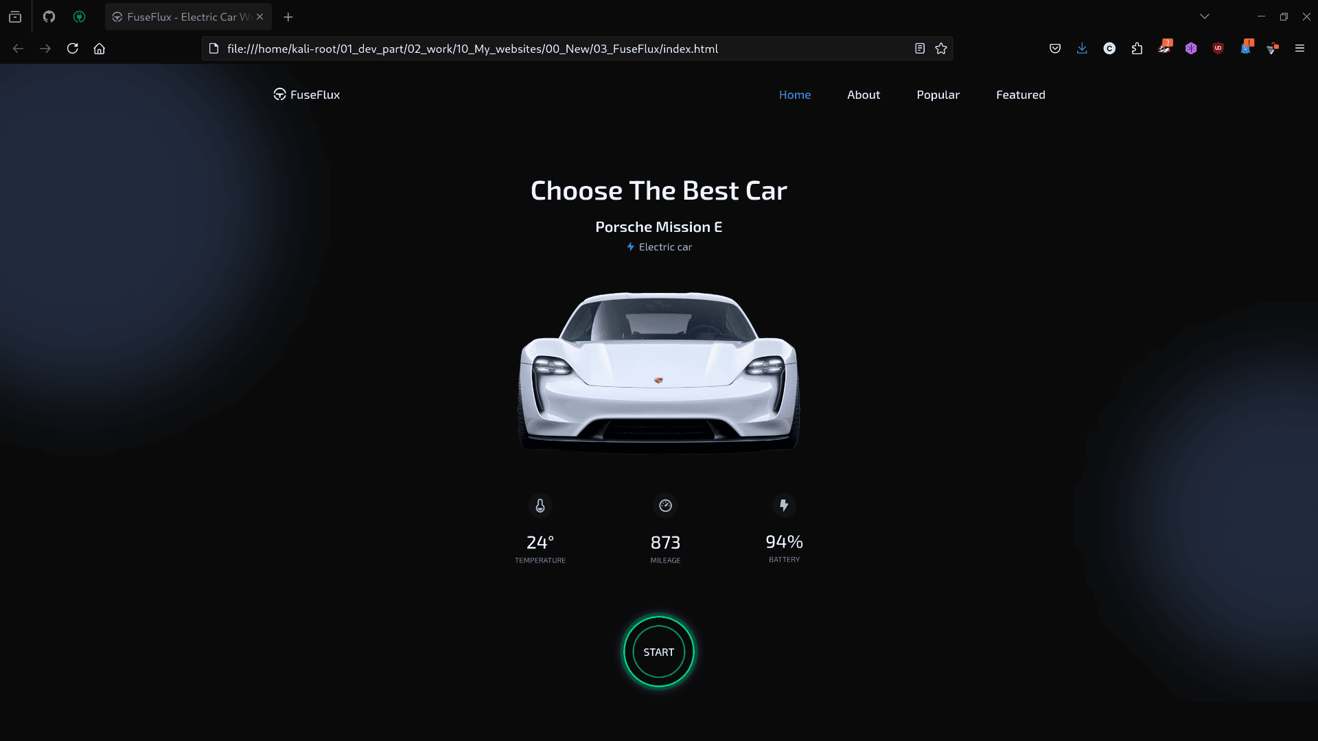 Elysian Drive - Electric Car Brand Landing Page