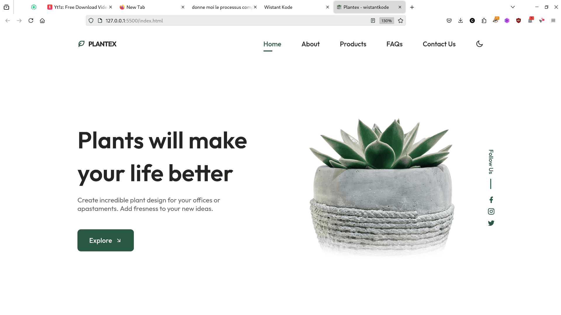 Plantex - Modern Plant Showcase Website
